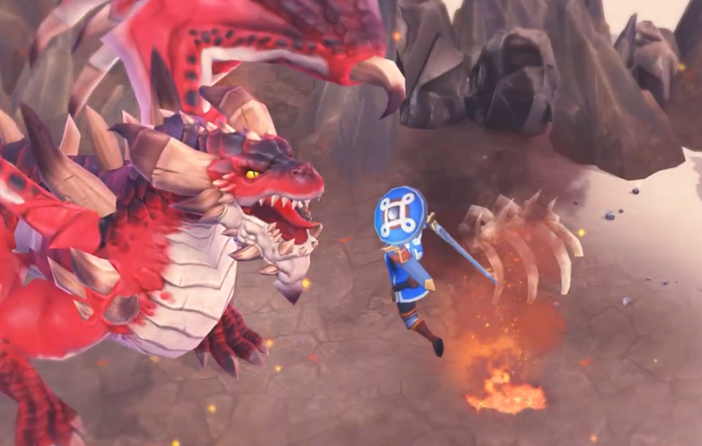 ドラゴンとのバトル